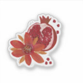 ザクロの花 シール (正面)