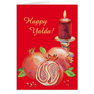 ザクロの蝋燭幸せなYalda