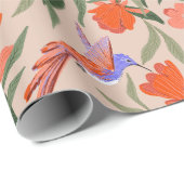 ザクロの開花と昆虫と共生のパターン ラッピングペーパー (ロールコーナー)