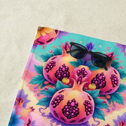 ザクロカラフルナテ ビーチタオル (インサイチュ)