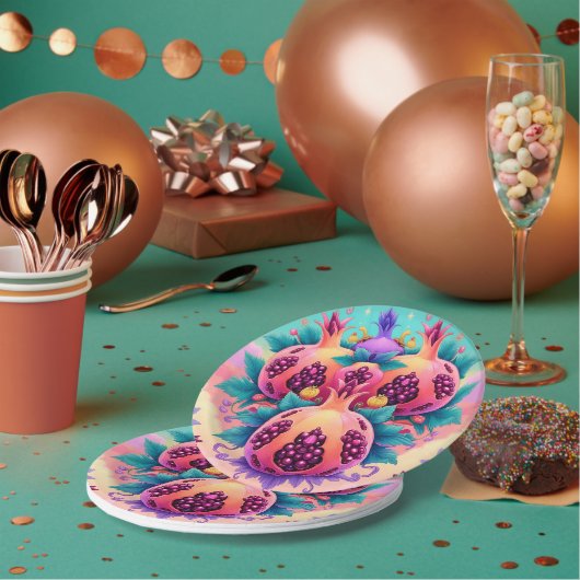 ザクロカラフルナテ ペーパープレート (複数)