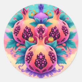 ザクロカラフルナテ ラウンドシール