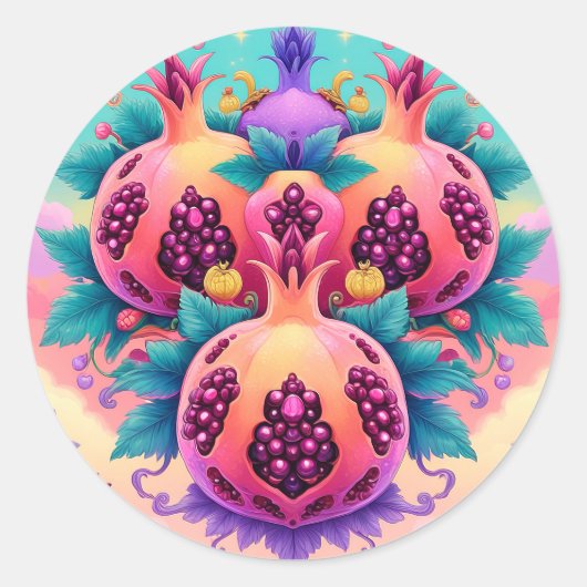 ザクロカラフルナテ ラウンドシール (正面)