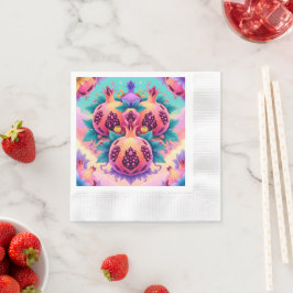 ザクロカラフルナテ 縁ありカクテルナプキン