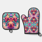 ザクロカラフルナテ 鍋つかみ&鍋敷きセット (正面)