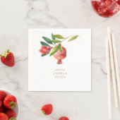 ザクロカラフルン葉ブライダルシャワー スタンダードカクテルナプキン (インサイチュ)