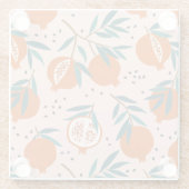 ザクロカラフルン酸パターン ガラスコースター (裏面)