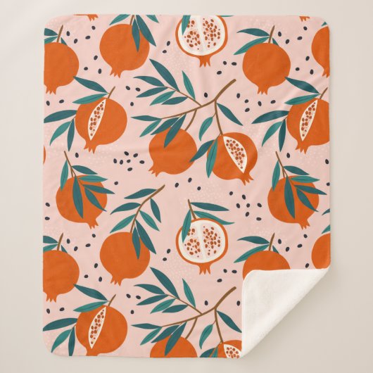 ザクロカラフルン酸パターン シェルパブランケット (正面)