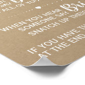 ザクロサピンゲームブライダルシャワー素朴なサイン ポスター (角)