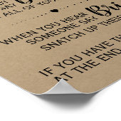 ザクロサピンゲームブライダルシャワー素朴なサイン ポスター (角)