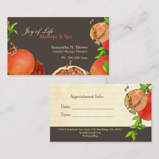 ザクロスパアポイントメントカード 予約カード (正面/裏面)