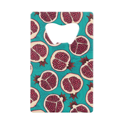 ザクロターコイズ クレジットカード栓抜き (正面)