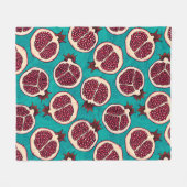 ザクロターコイズ フリースブランケット (正面(横))