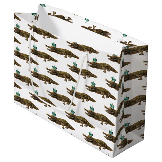 ザクロッ王室のク – ジュエルアリゲーター ラージペーパーバッグ (正面アングル)