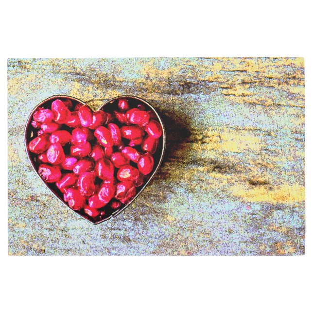 「ザクロハートフルーツ」かわいい写真。買今 メタルプリント (正面)