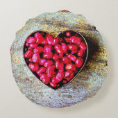 「ザクロハートフルーツ」かわいい写真。買今 ラウンドクッション (裏面)