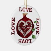 ザクロハートラブバレンタイン セラミックオーナメント (右)