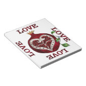 ザクロハートラブバレンタイン ノートパッド (アングル)