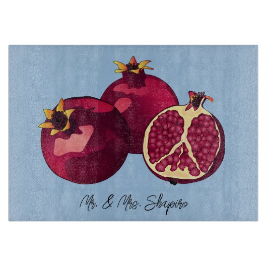 ザクロパーソナライズされたナートChalah Board カッティングボード (正面)