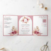ザクロフローラパンパQRコード結婚ズ 三つ折り招待状 (内部)
