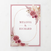 ザクロフローラパンパQRコード結婚ズ 三つ折り招待状 (カバー)