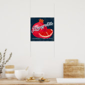 ザクロヴィンテージフルーツラベルポスター ポスター (キッチン)