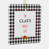 ザクロースファミリープレイドホリークリスマスサンタ セラミックオーナメント (右)