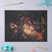 ザクロ入りのガラスの花瓶に入った花、ルイッシュ 薄葉紙 (クラフト)