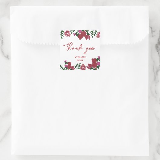 ザクロ新鮮なフルーツ誕生日ギフト スクエアシール (バッグ)