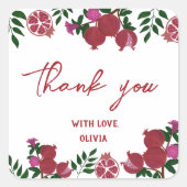 ザクロ新鮮なフルーツ誕生日ギフト スクエアシール (正面)