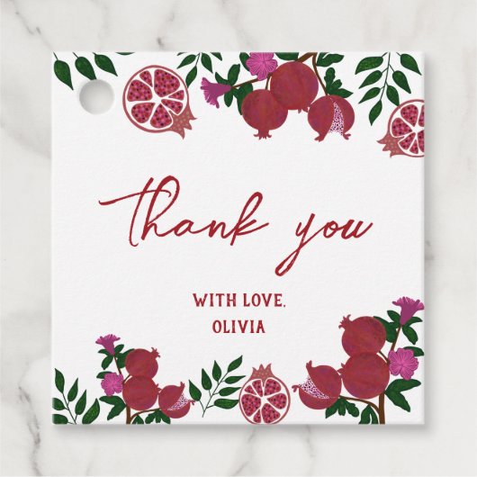 ザクロ新鮮なフルーツ誕生日ギフト フェイバータグ (正面)