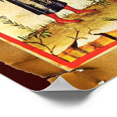 ザクロ木アンティーク羊皮紙 ポスター (角)