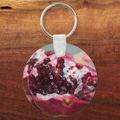 ザクロ果実のマクロフォトシードレッド キーホルダー (正面)