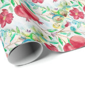 ザクロ果実の水の色が赤い夏の熱帯 ラッピングペーパー (ロールコーナー)