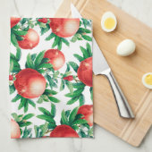 ザクロ果実パターン キッチンタオル (四つ折り)