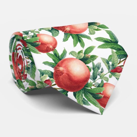 ザクロ果実パターン ネクタイ (ロール)