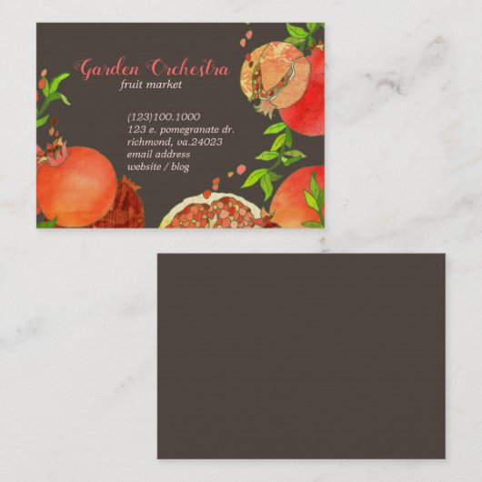 ザクロ果実市場 名刺 (正面/裏面)