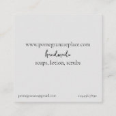 ザクロ果実手作りスキンケア スクエア名刺 (裏面)