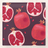 ザクロ果実栽培 | Fruit Coaster Set ガラスコースター (正面)