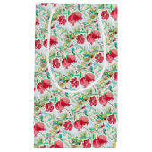 ザクロ果実水の色パターン赤グリーン スモールペーパーバッグ (正面)