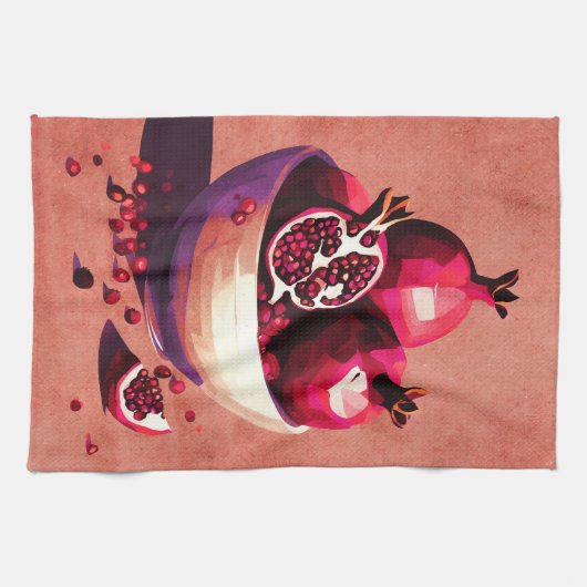 ザクロ果実鉢 キッチンタオル (横)