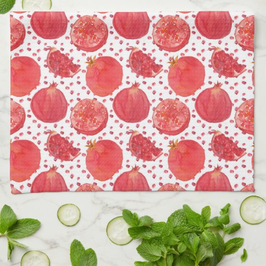 ザクロ果実 キッチンタオル (折り畳み)