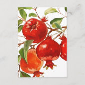 ザクロ水彩テーマ明るい色 エンクロージャーカード (裏面)