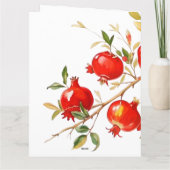 ザクロ水彩テーマ明るい色 サンキューカード (裏面)