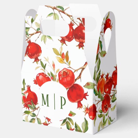 ザクロ水彩テーマ明るい色 フェイバーボックス (オープン)