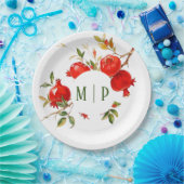 ザクロ水彩テーマ明るい色 ペーパープレート (パーティー)