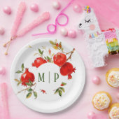 ザクロ水彩テーマ明るい色 ペーパープレート (パーティー)