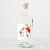 ザクロ水彩テーマ明るい色 リキュールボトルラベル (正面)