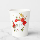 ザクロ水彩テーマ明るい色 紙コップ (正面)