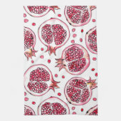 ザクロ水彩及びインクパターン キッチンタオル (縦)